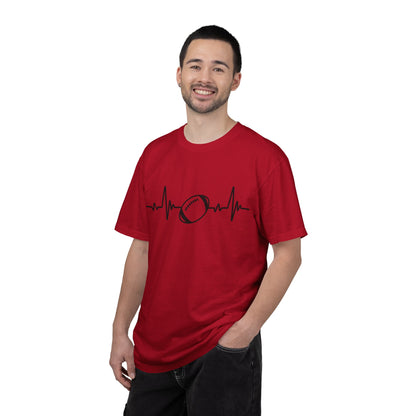 Football Heartbeat Graphic Tee | Soft Cotton T-Shirt for Football Fans