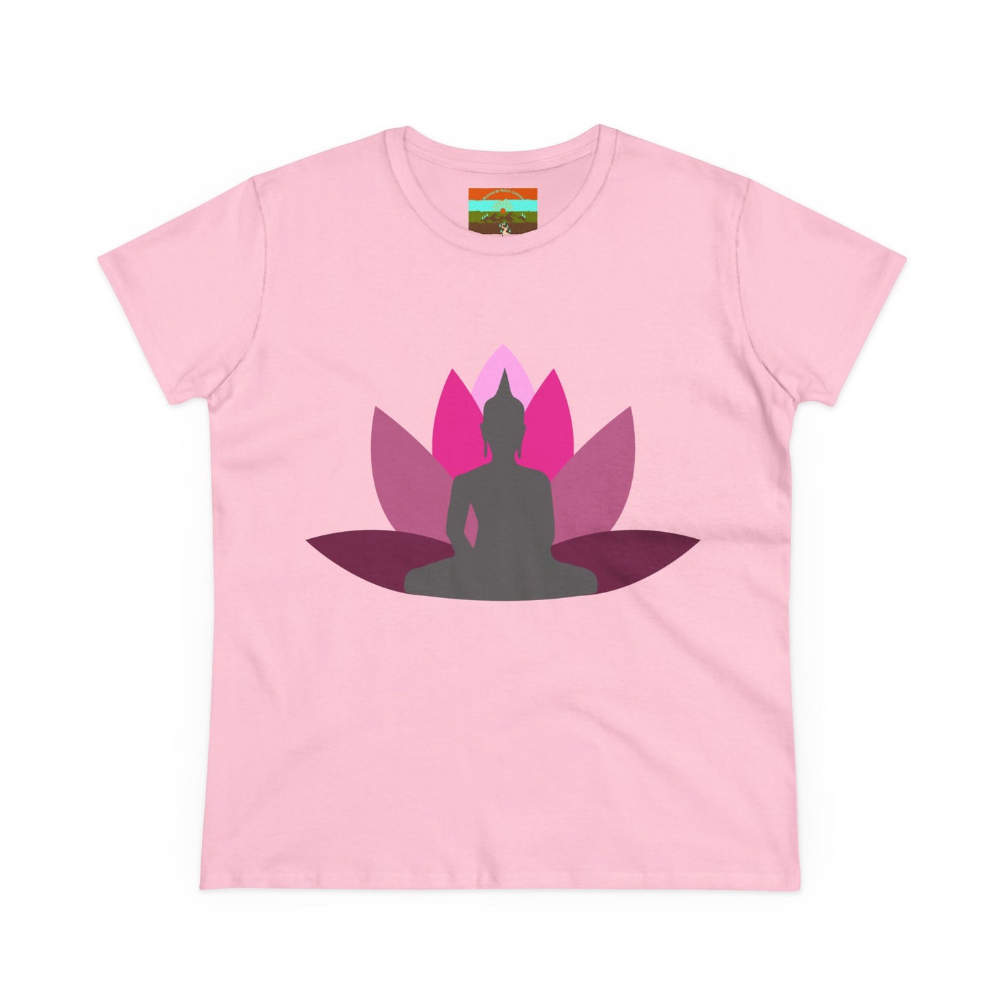 Buddha Lotus Women's Cotton Tee | Cerise | Mindfulness & Yoga Apparel