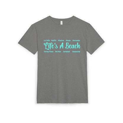 Life’s A Beach – San Diego Unisex Sueded T-Shirt | Beach Lover Tee