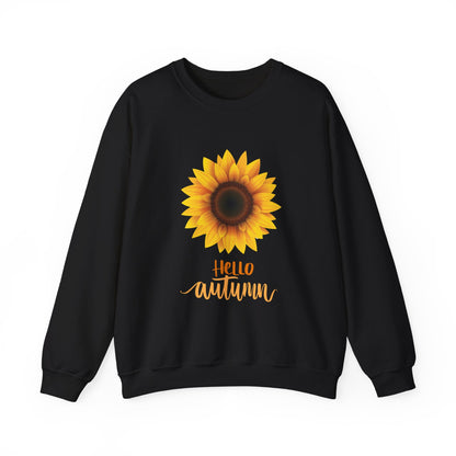 Hello Autumn Sunflower Crewneck Sweatshirt