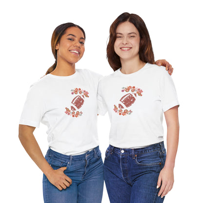 Vintage Floral Football Graphic Tee | 60s Hippie Style