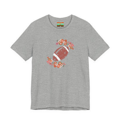 Vintage Floral Football Graphic Tee | 60s Hippie Style