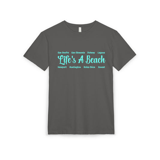 Life’s A Beach – Orange County Unisex Sueded T-Shirt | Beach Lover Tee
