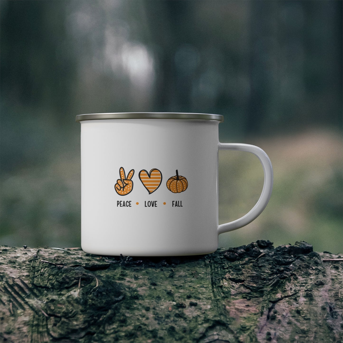 Peace Love Fall  Enamel Camping Mug