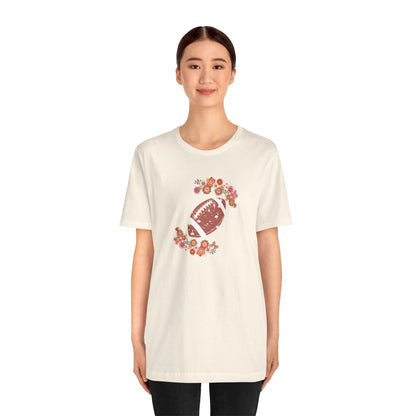 Vintage Floral Football Graphic Tee | 60s Hippie Style