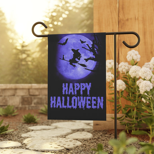 Purple Moon Happy Halloween Garden & House Banner