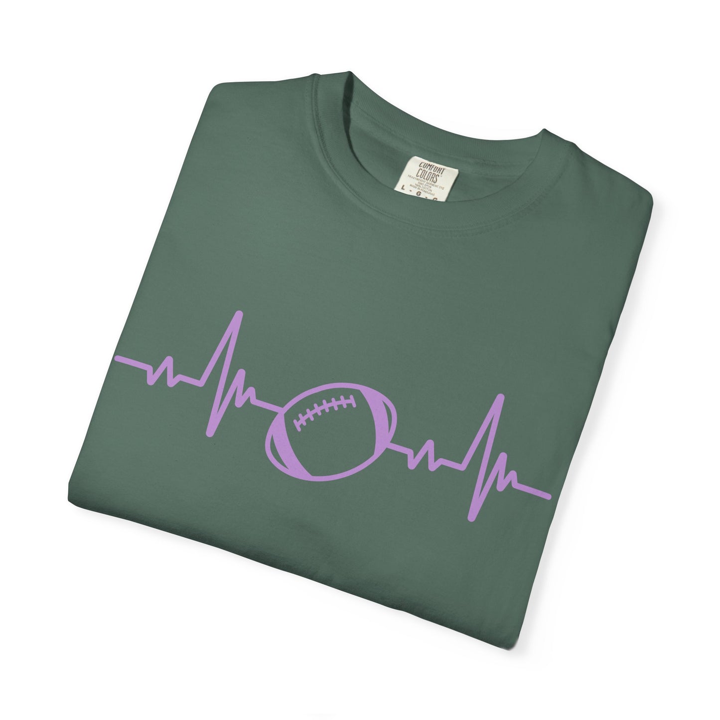 Football Heartbeat Graphic Tee | Soft Cotton T-Shirt for Football Fans
