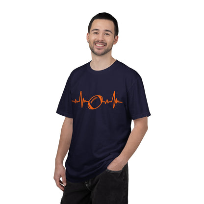 Football Heartbeat Graphic Tee | Soft Cotton T-Shirt for Football Fans