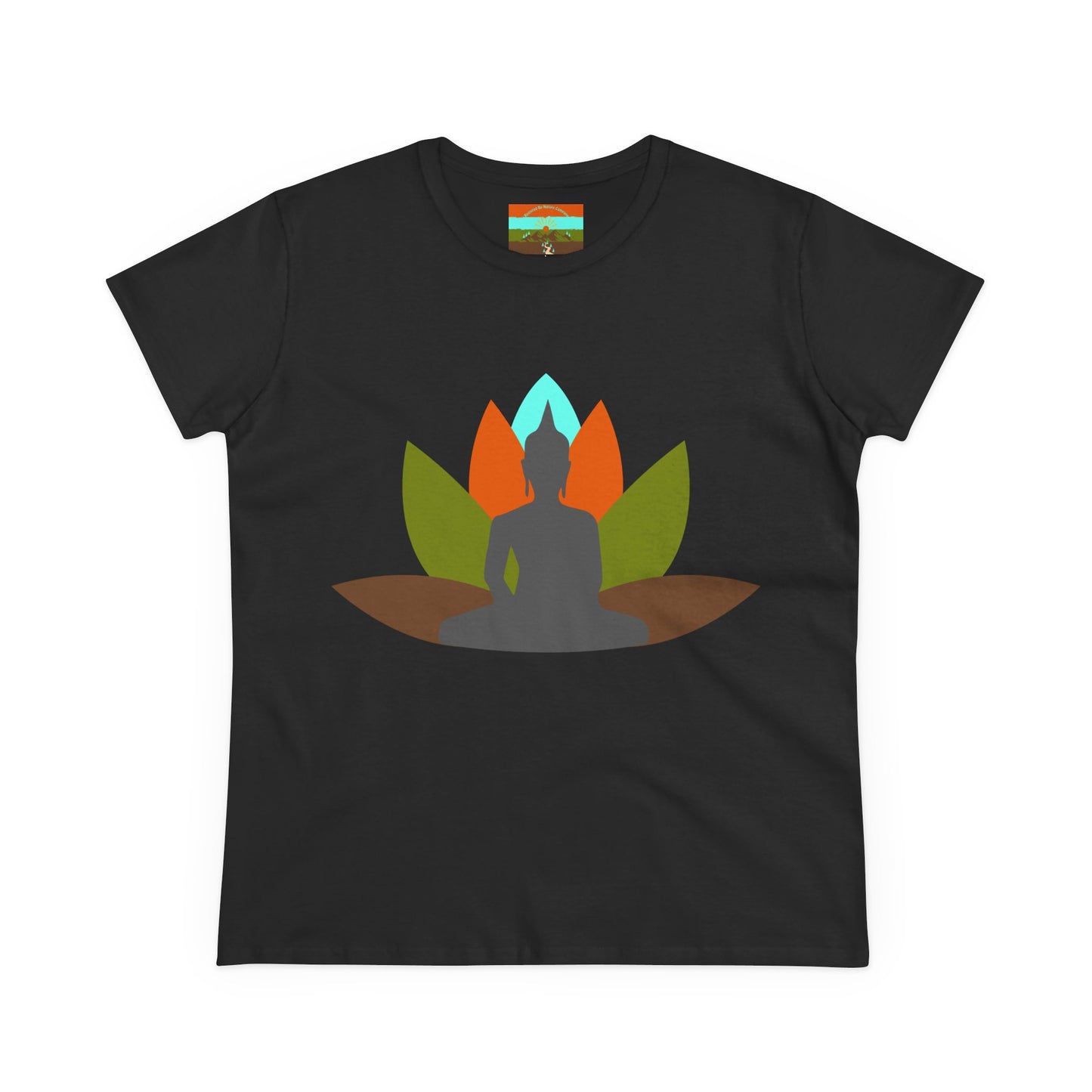 Buddha Lotus Women's Cotton Tee | Earth | Mindfulness & Yoga Apparel