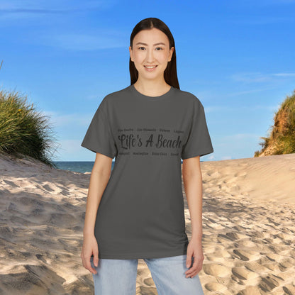 Life’s A Beach – Orange County Unisex Sueded T-Shirt | Beach Lover Tee