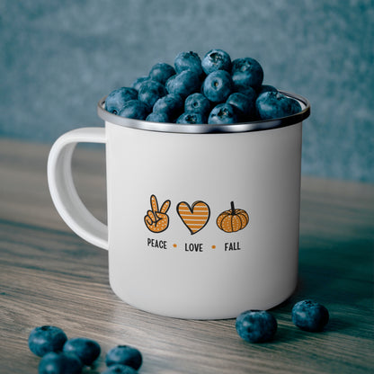 Peace Love Fall  Enamel Camping Mug