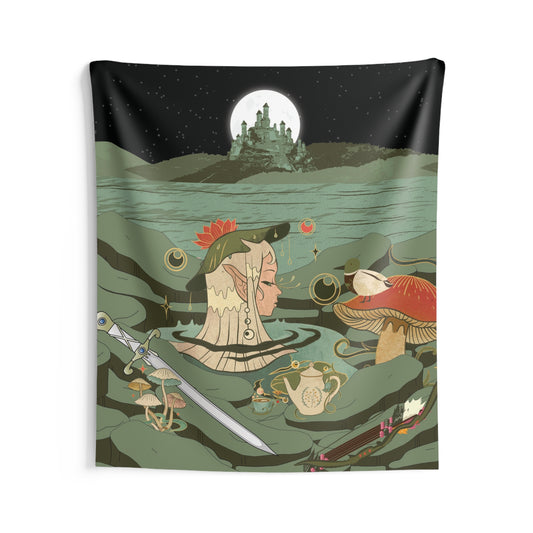 Fantasy Mushroom Floating Dream Wall Tapestry