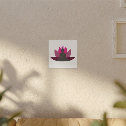 Buddha Lotus Canvas Print | Cerise | Meditation & Yoga Wall Art