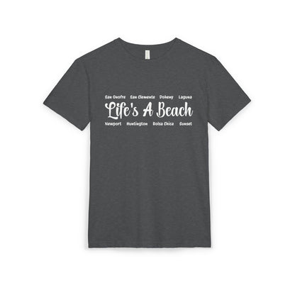 Life’s A Beach – Orange County Unisex Sueded T-Shirt | Beach Lover Tee