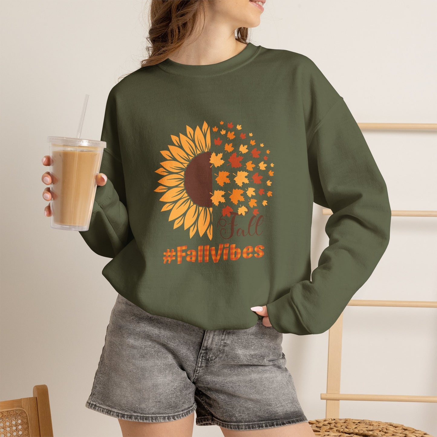 #FallVibes Unisex Heavy Blend Crewneck Sweatshirt
