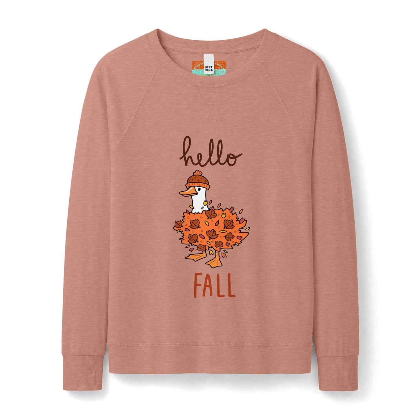 Hello Fall Beanie Duck Sweatshirt — Women's Cozy Autumn Crewneck
