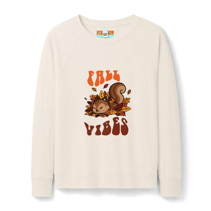 Fall Vibes Squirrel Sweatshirt — Women's Cozy Autumn Crewneck