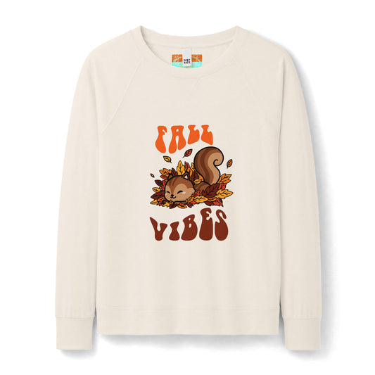 Fall Vibes Squirrel Sweatshirt — Women's Cozy Autumn Crewneck