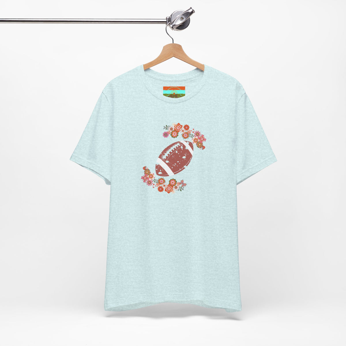 Vintage Floral Football Graphic Tee | 60s Hippie Style