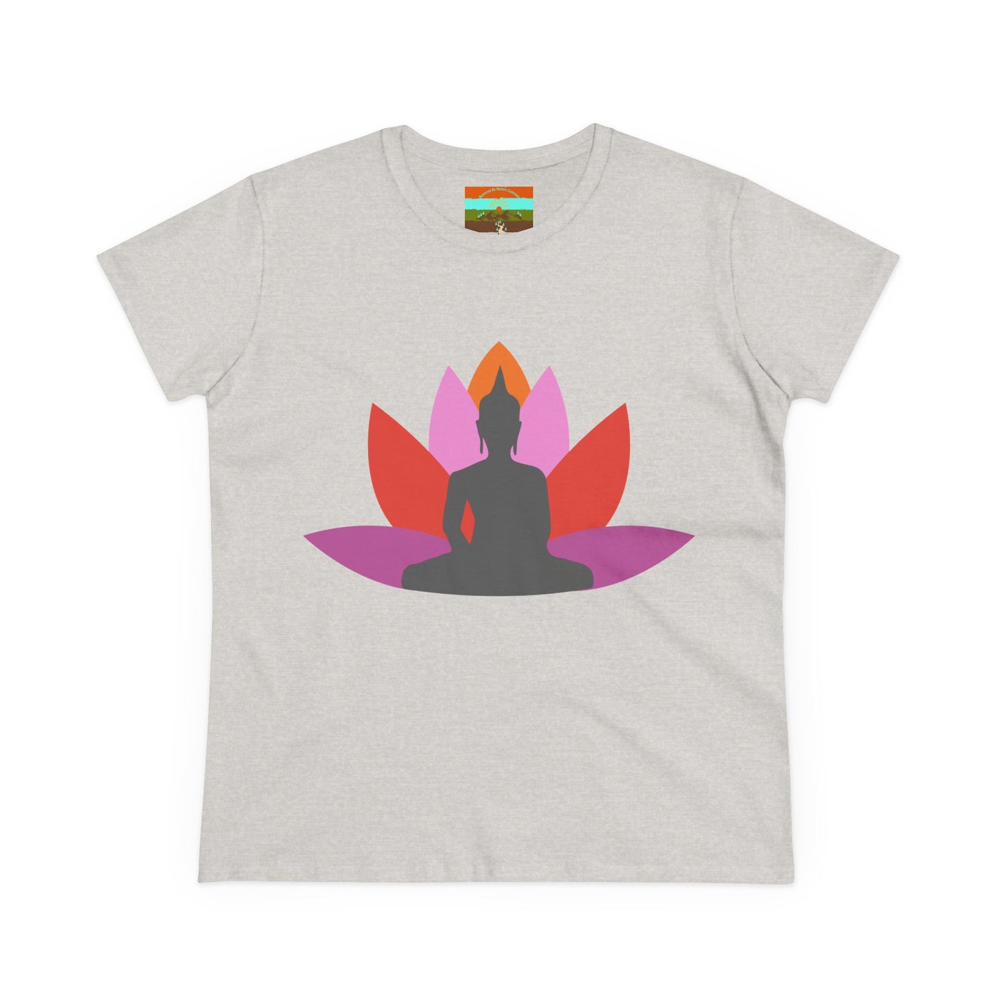 Buddha Lotus Women's Cotton Tee | Tropical | Mindfulness & Yoga Apparel