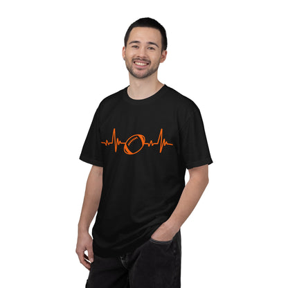 Football Heartbeat Graphic Tee | Soft Cotton T-Shirt for Football Fans