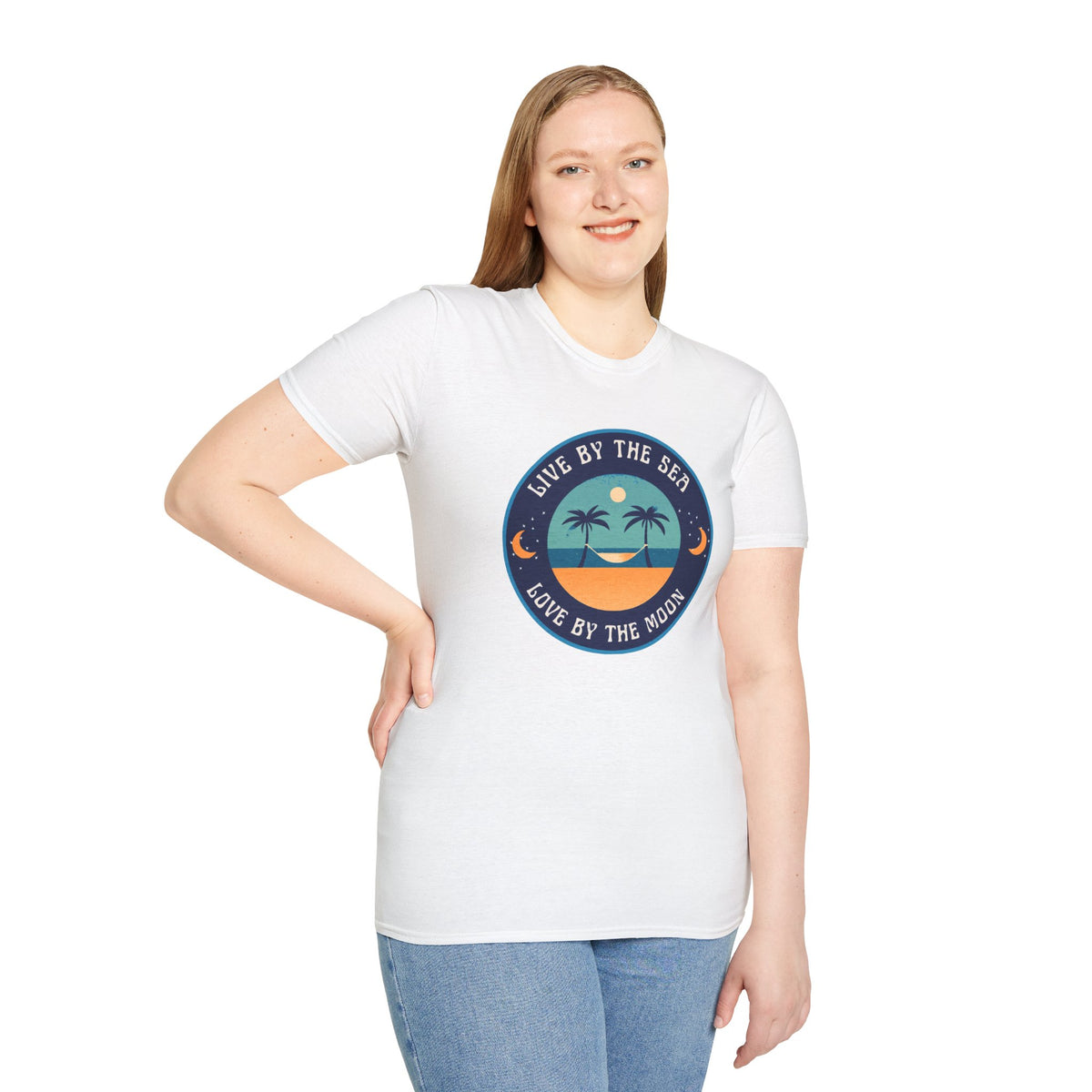Live By The Sea Love By The Moon | Unisex Soft-style T-Shirt