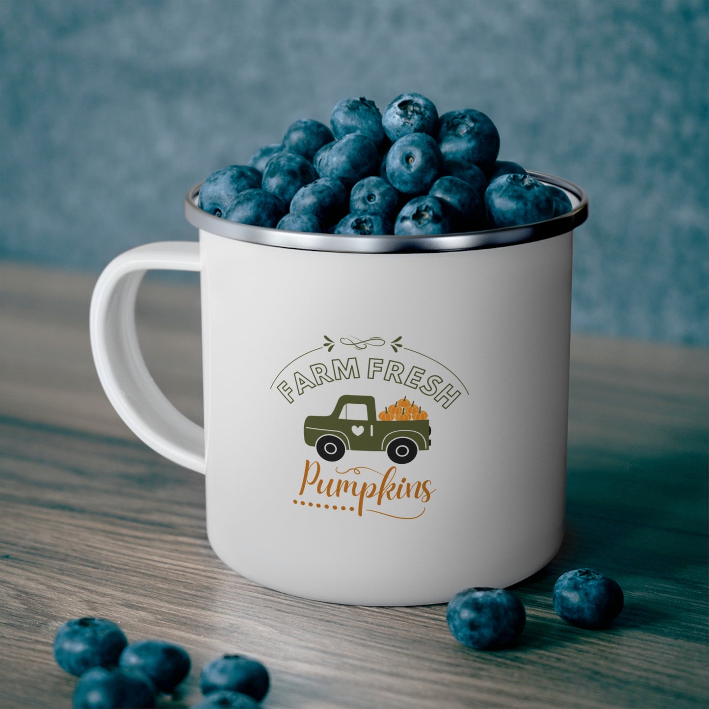 Farm Fresh Pumpkins  Enamel Camping Mug