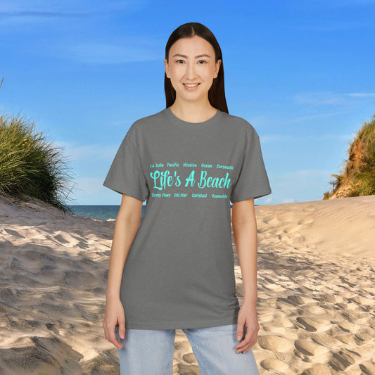 Life’s A Beach – San Diego Unisex Sueded T-Shirt | Beach Lover Tee