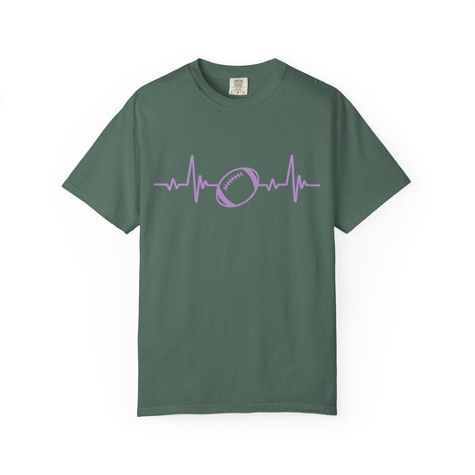Football Heartbeat Graphic Tee | Soft Cotton T-Shirt for Football Fans