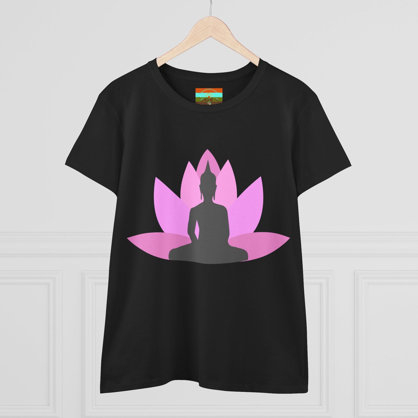 Buddha Lotus Women's Cotton Tee | Bubblegum | Mindfulness & Yoga Apparel