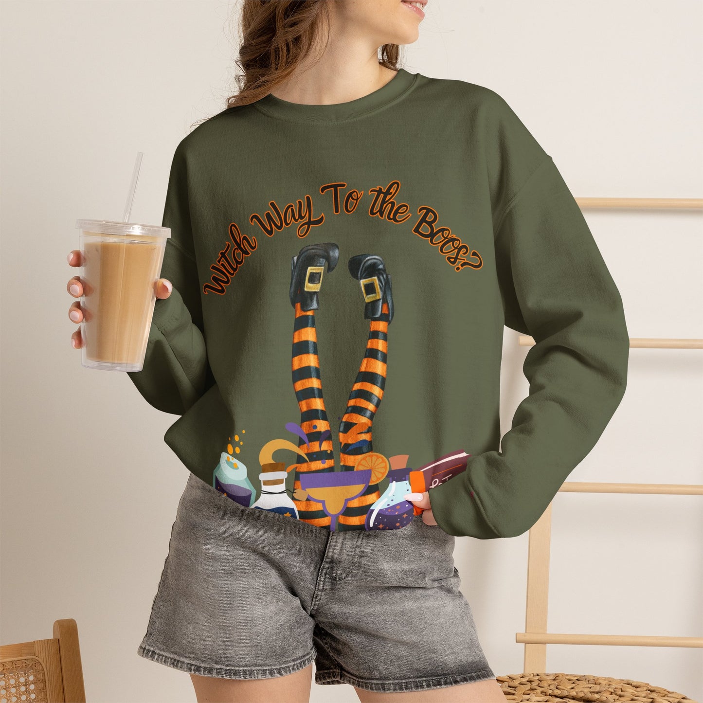 Witch Way To The Boos? Crewneck Sweatshirt
