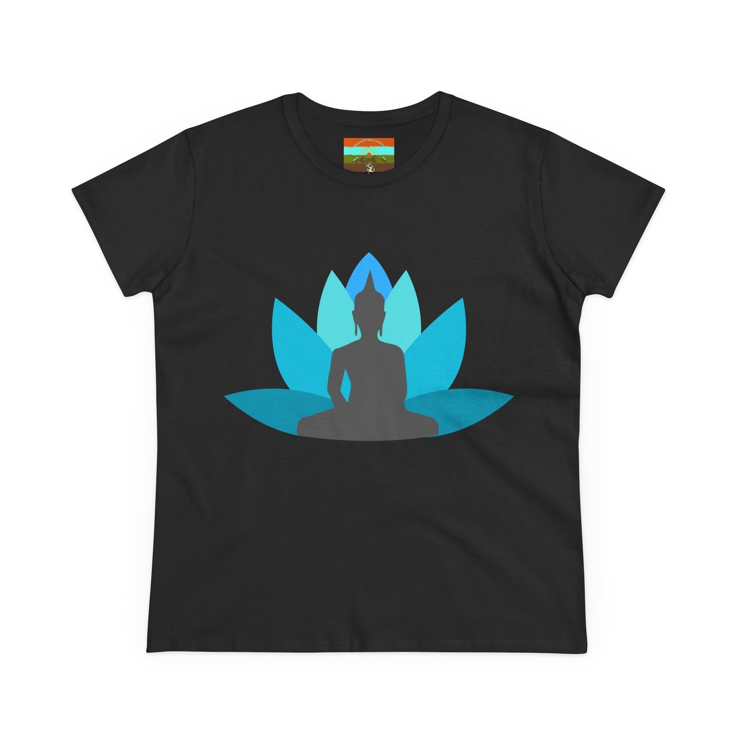 Buddha Lotus Women's Cotton Tee | Tranquil | Mindfulness & Yoga Apparel