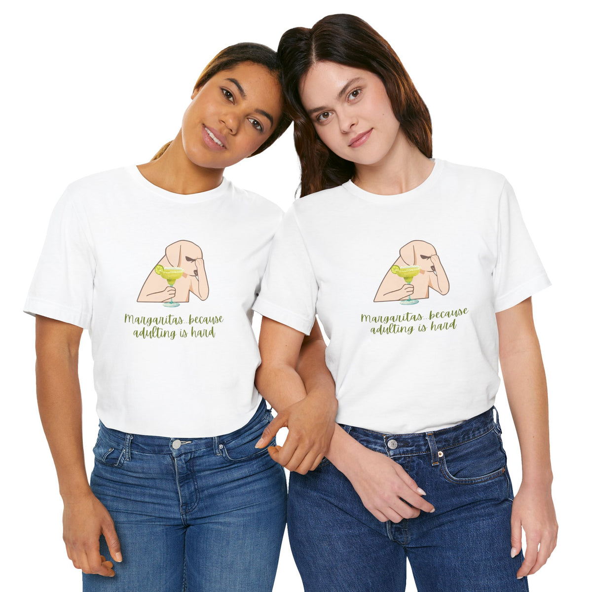 Margaritas...Because Adulting Is Hard | Unisex Jersey T-Shirt