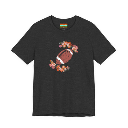 Vintage Floral Football Graphic Tee | 60s Hippie Style