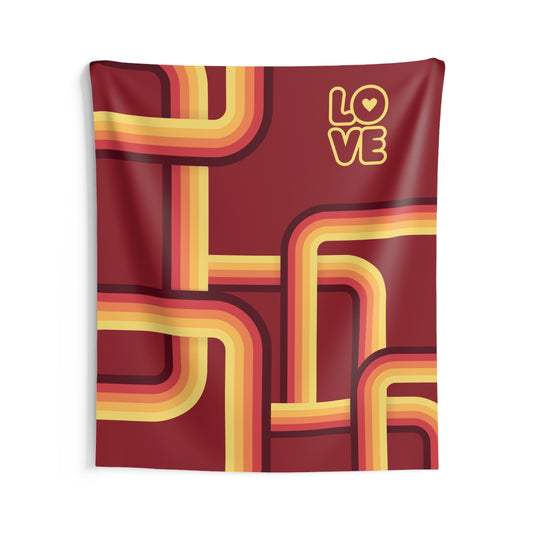 70s Retro Love Wall Tapestry