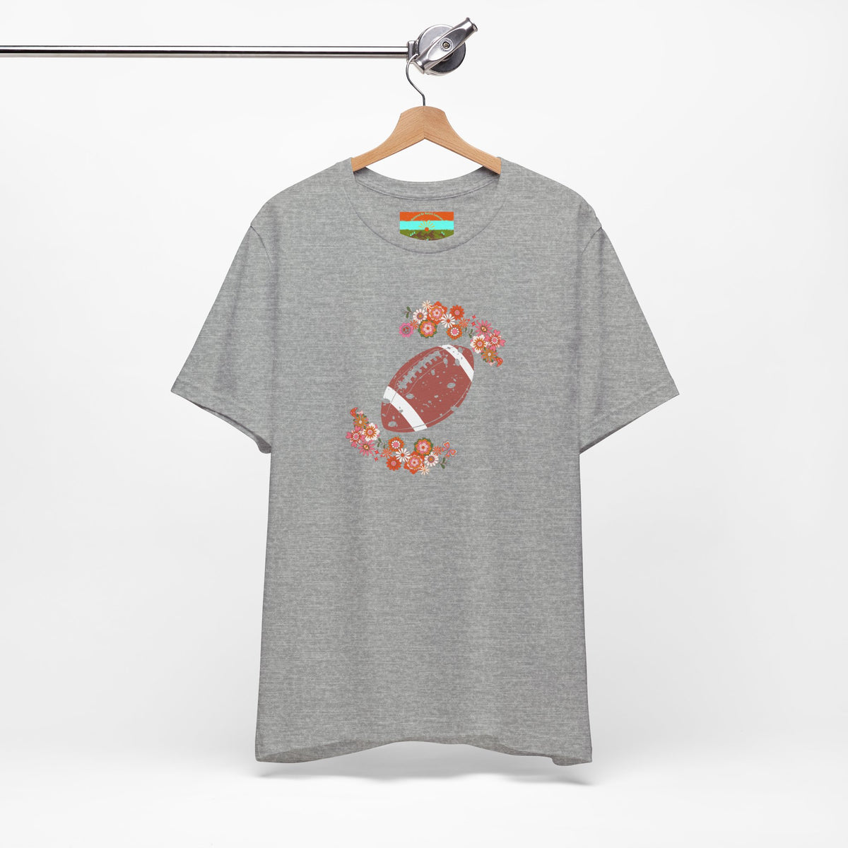 Vintage Floral Football Graphic Tee | 60s Hippie Style