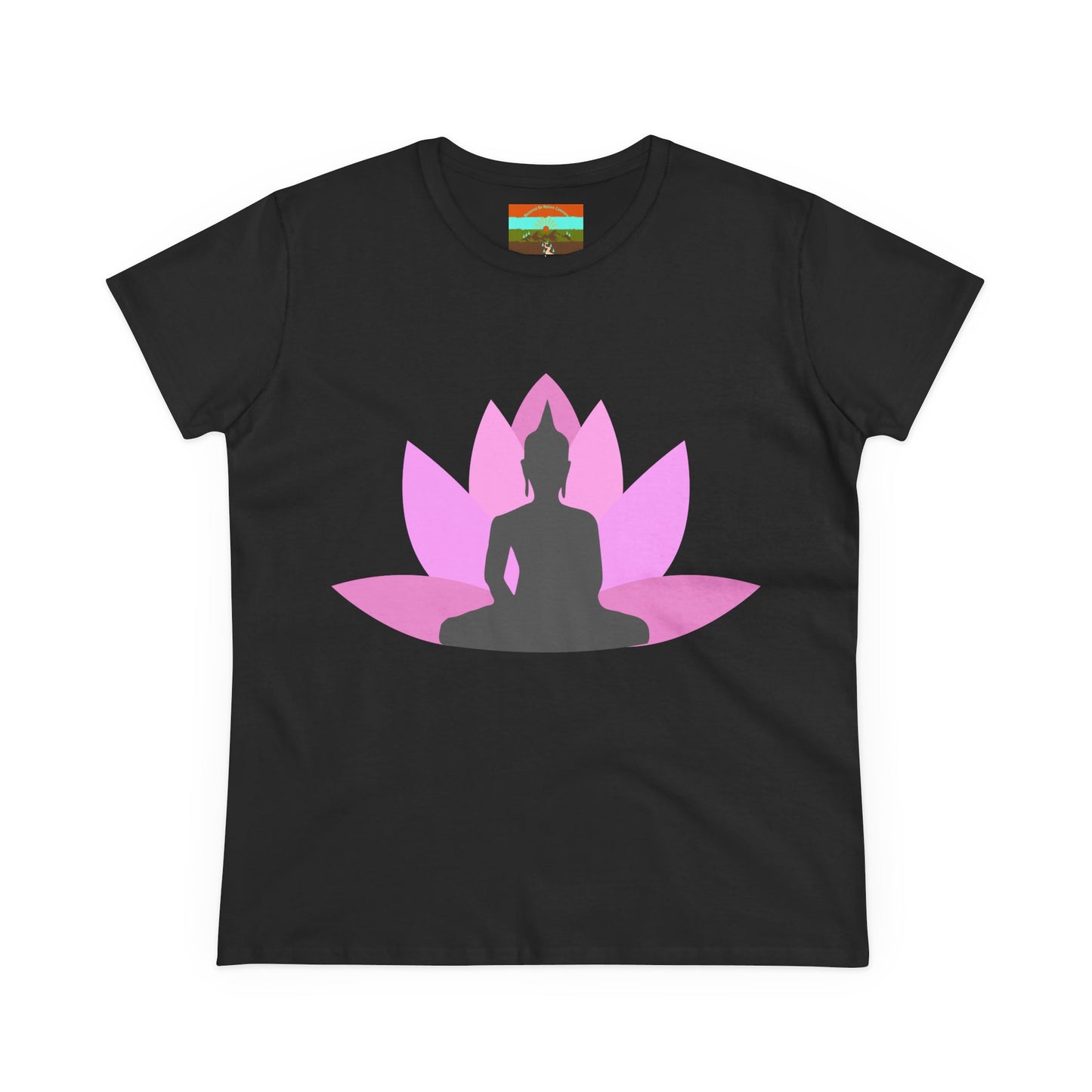 Buddha Lotus Women's Cotton Tee | Bubblegum | Mindfulness & Yoga Apparel