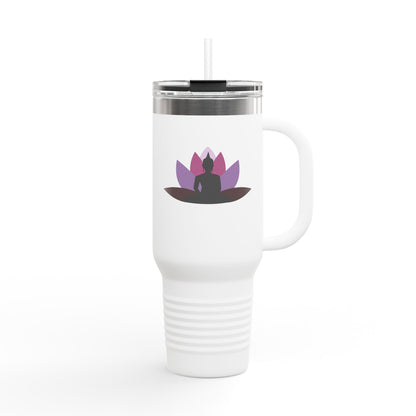 Buddha Lotus 40 oz Insulated Travel Tumbler | Mauve | Meditation & Yoga Drinkware