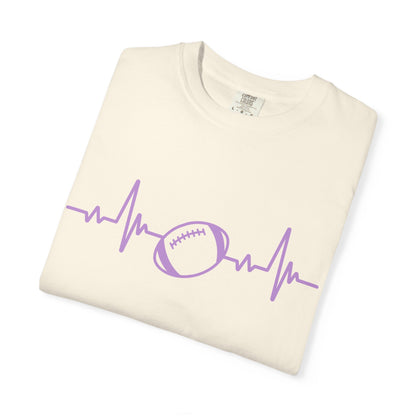 Football Heartbeat Graphic Tee | Soft Cotton T-Shirt for Football Fans