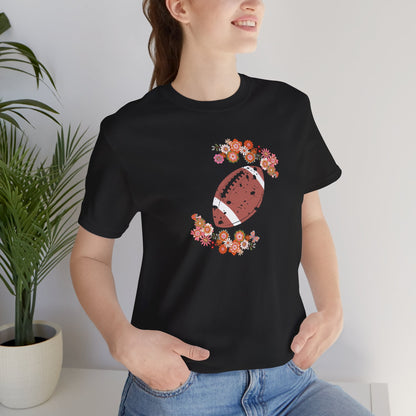 Vintage Floral Football Graphic Tee | 60s Hippie Style