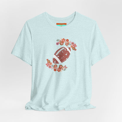 Vintage Floral Football Graphic Tee | 60s Hippie Style