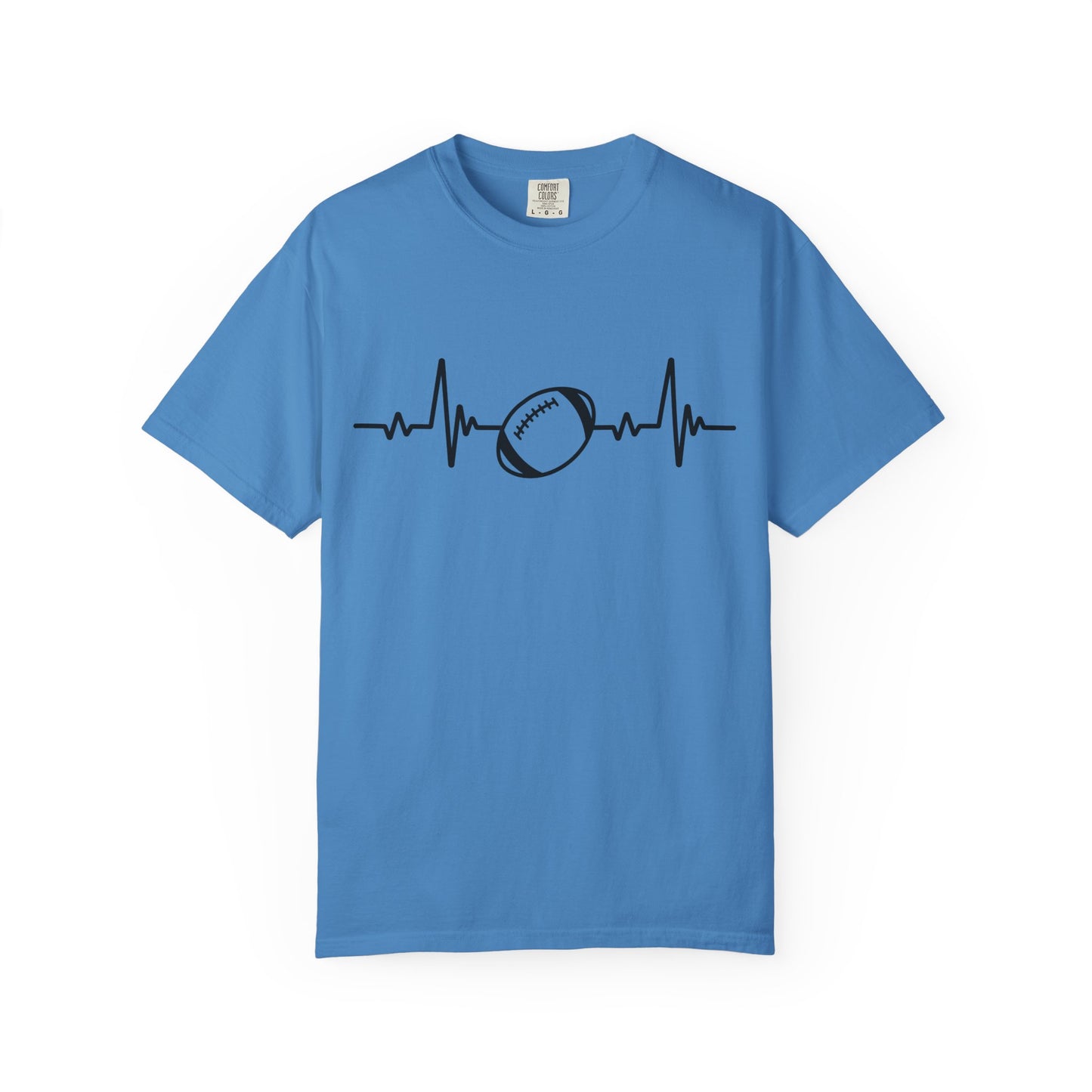 Football Heartbeat Graphic Tee | Soft Cotton T-Shirt for Football Fans