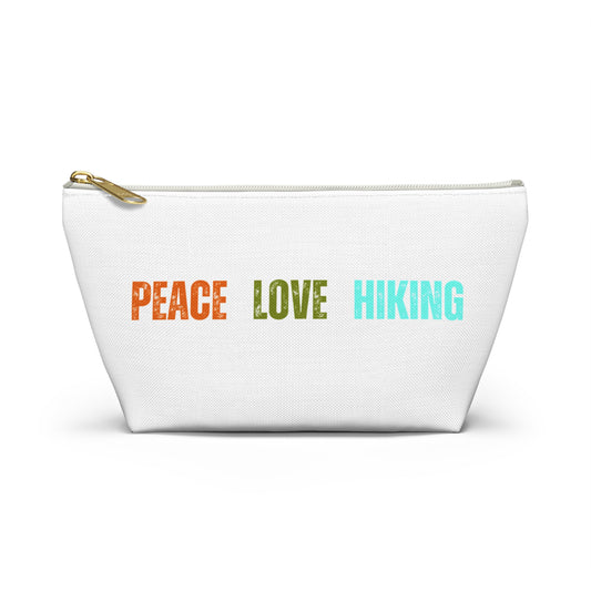 Peace Love Hiking Accessory Pouch with T-bottom