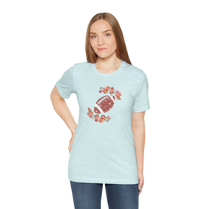 Vintage Floral Football Graphic Tee | 60s Hippie Style