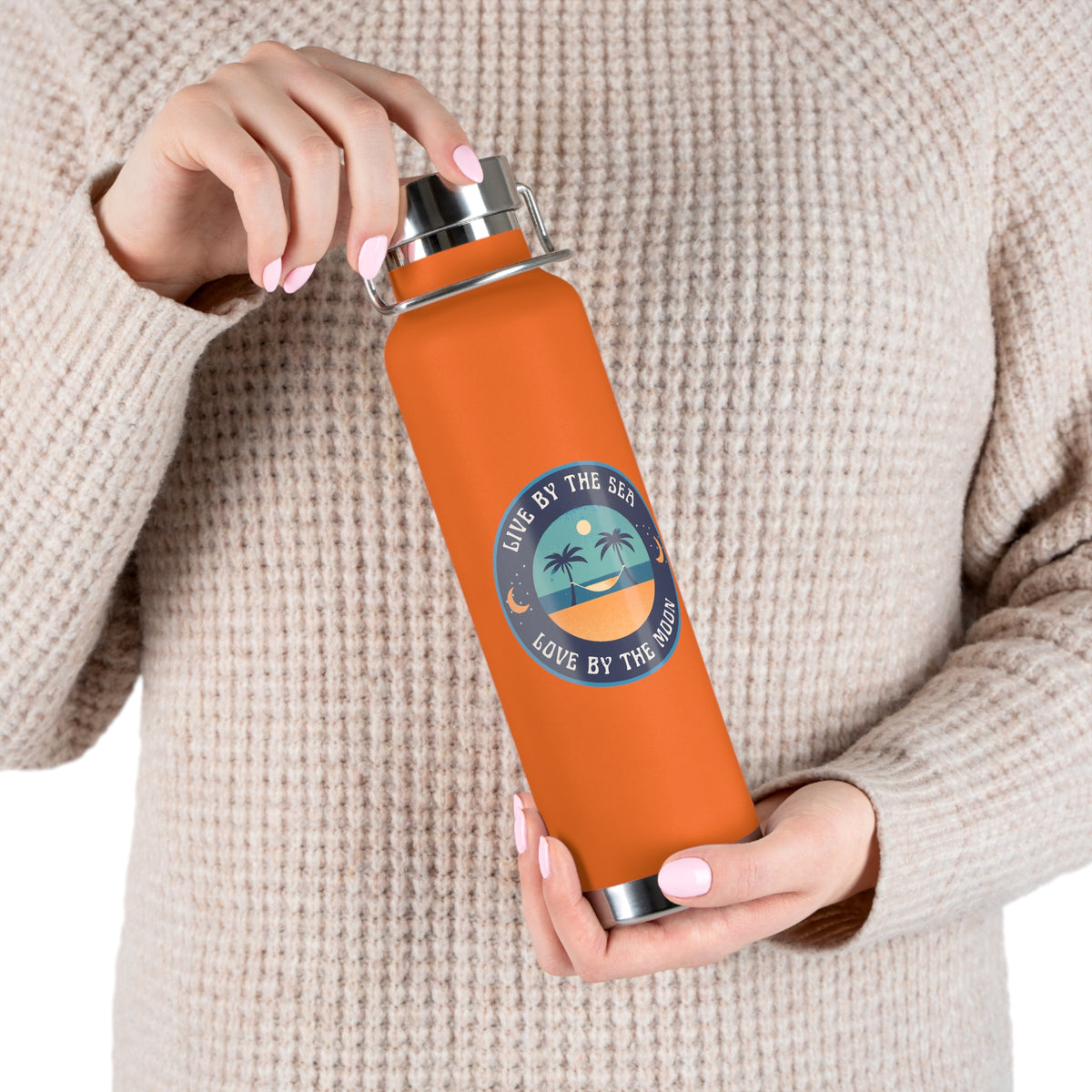 Live By The Sea Love By The Moon | 22oz Copper Insulated Bottle
