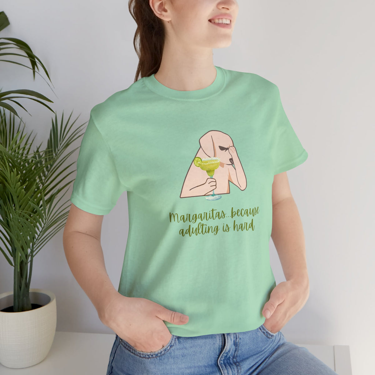 Margaritas...Because Adulting Is Hard | Unisex Jersey T-Shirt