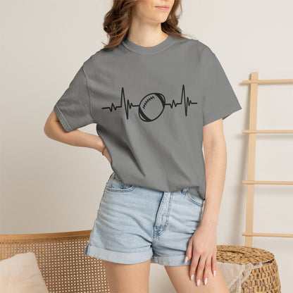 Football Heartbeat Graphic Tee | Soft Cotton T-Shirt for Football Fans