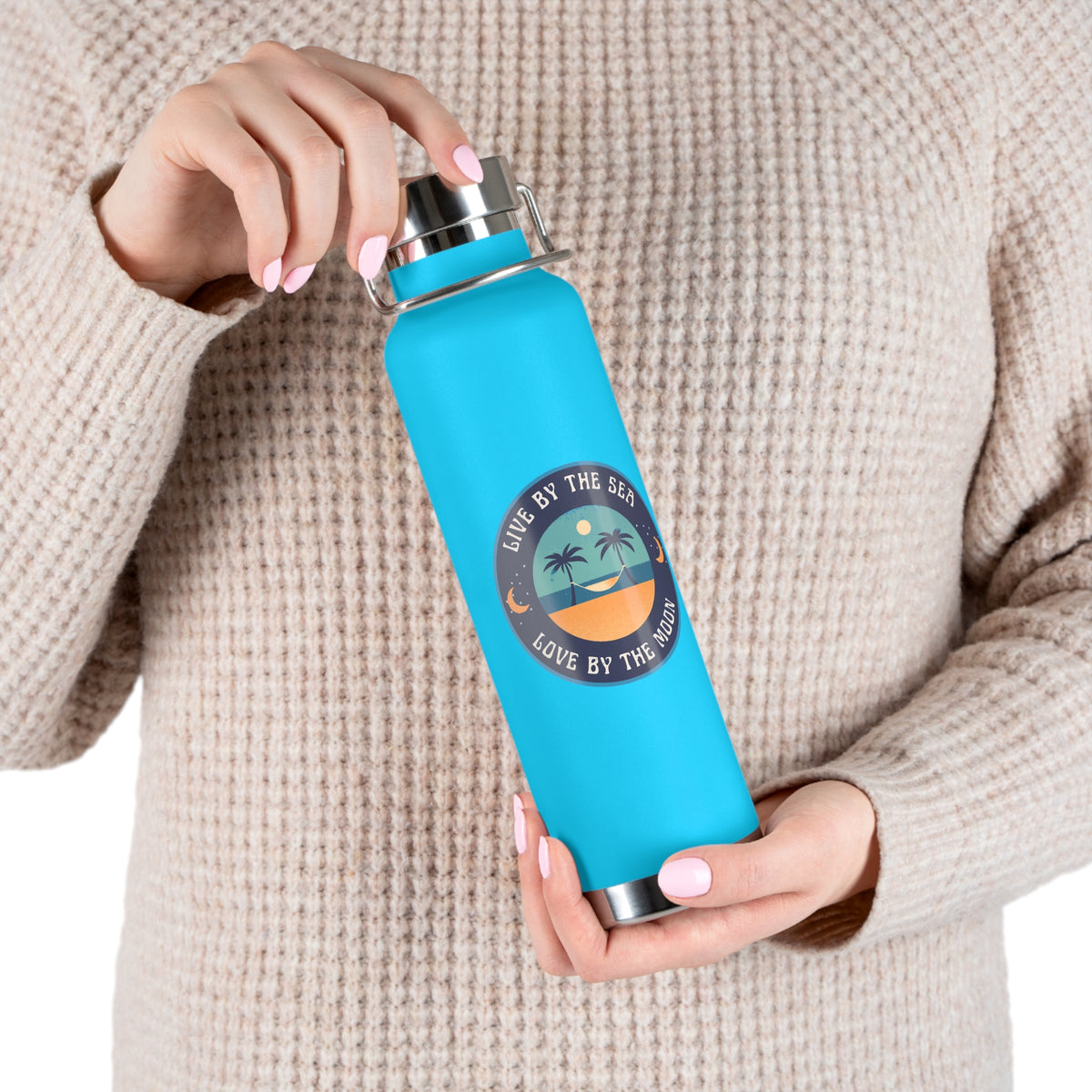 Live By The Sea Love By The Moon | 22oz Copper Insulated Bottle