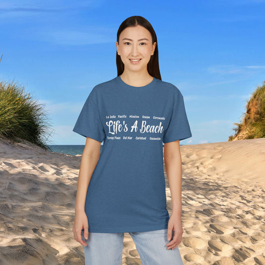 Life’s A Beach – San Diego Unisex Sueded T-Shirt | Beach Lover Tee