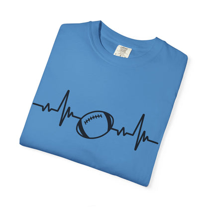Football Heartbeat Graphic Tee | Soft Cotton T-Shirt for Football Fans
